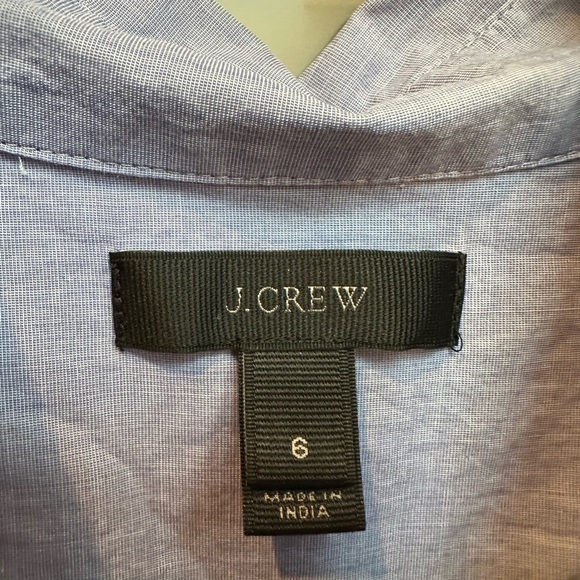 J. Crew Periwinkle Blue Button-Up Shirt with Gold Sequin Stripe Accents Size 6 S - Picture 9 of 13